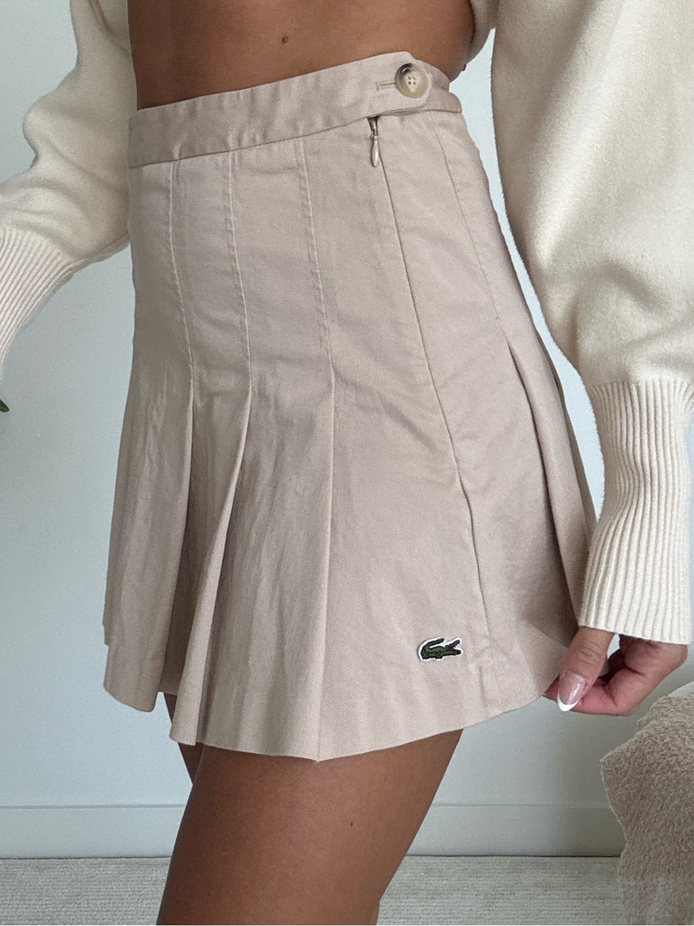 Lacoste Neutral Pleated Mini Skirt - Picture 4 of 5